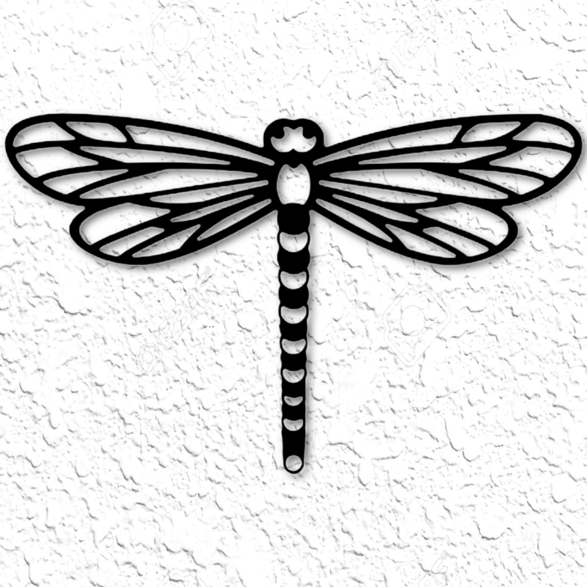 dragonfly wall art dragonflies decor 2d insect garden flowers spring 2dart home low poly 3D print model - Mito3D
