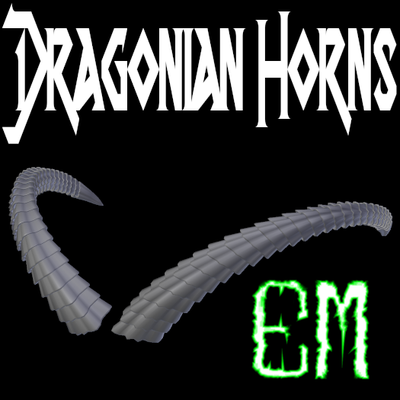 dragonian horns horn accesseries cosplay props decor 3d print model - Mito3D
