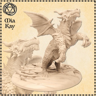 dragón acción dragones mazmorras fantasía juego azar mini rpg miniatura mesa dnd ganado familiar 3d print model - Mito3D
