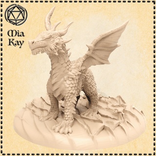 dragón casual dragones mazmorras fantasía juego azar mini rpg miniatura mesa dnd ganado familiar 3d print model - Mito3D