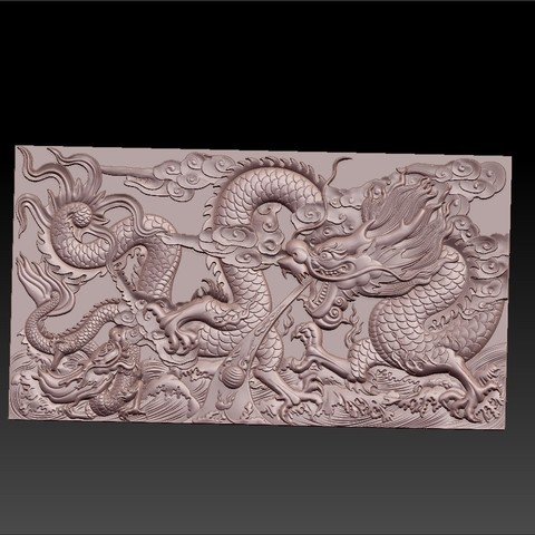 ejderha 3d wall art decoration decorative chinese asia japan fantasy creature beast bas-relief sculpture pattern artcam oriental traditional 3D print model - Mito3D