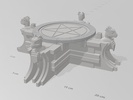 dragones presentación base apoyo 3d bandeja figurilla 3d print model - Mito3D