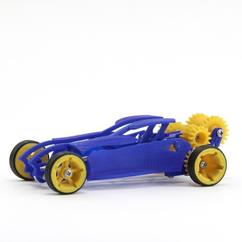 dragster game assembly required rubber bands cars 3D print model - Mito3D