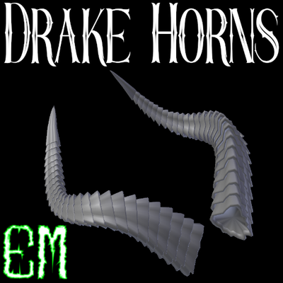 drake horns horn accesseries cosplay props decor 3d print model - Mito3D