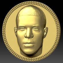 Drake madalyon kolye 3d baskı hazır stl obj takı Tupac Shakur rapçı rap kötü şöhretli büyük biggie şöhret tanınmış jay z meraklı dogg Eminem Kanye batı Travis 3d print model - Mito3D
