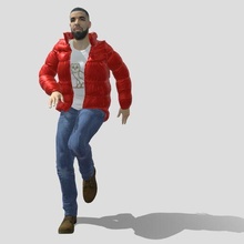 drake rapper art drake rapper human people person character rig animated game-ready lowpoly rigged
