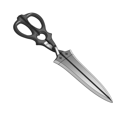 drakengard 3s scissors props threes anime prop 3d print model - Mito3D