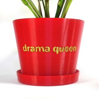 drama queen plant pot - without drainage saucer drama queen plant pot novelty planter indoor plant pot planter drainage plant pot saucer pot drain hole quirky home decor  3d print model - Mito3D