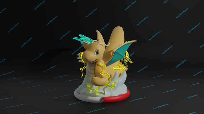 dratini önceden desteklenen 3d yazdır model oyun dragonair ejderit ejderha pokemon pokeball pokedex kül pikaçu eevee uçan drago su kasırga pokemini çılgınlığı 3d print model - Mito3D