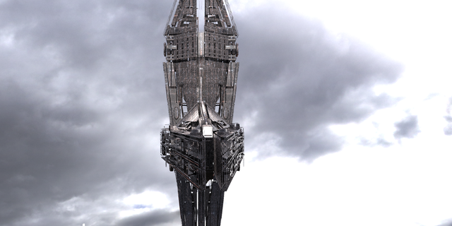 corazzata nave wreck4 tatooine Guerre stellari spazio gonk montagna rocce alieno architettonico rovinare sci fi 3d print model - Mito3D