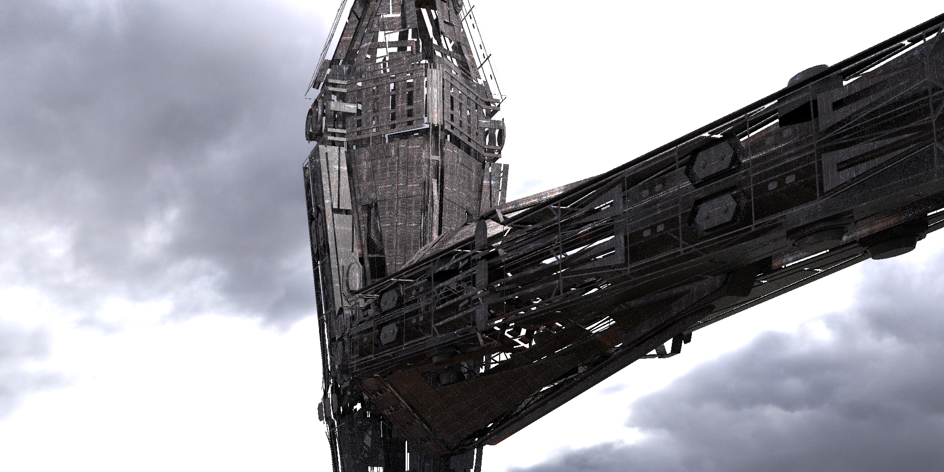 dreadnaught ship wreck5 tatooine starwars space gonk mountain rocks alien architectural ruin sci fi 3D print model - Mito3D