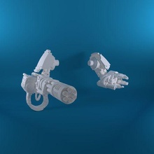 dreadnought braccia attrezzato gatling pistola pesante lanciafiamme gioco 40k tavola wargaming statua spazio marino primaris scultura arte 3d print model - Mito3D