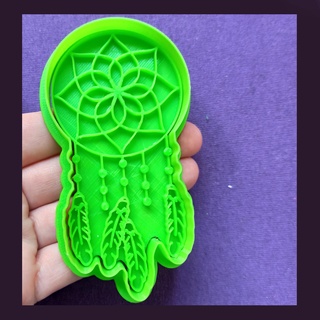 dream catcher cutter stamp seal Home cookie cutters cookies decorations textures bakery baby shower relief vintage country send it 3d print model - Mito3D