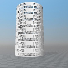 dreamer 3d personalized pencil holder art tower letters pi pencils felts pens office pot 3d print model - Mito3D