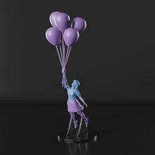 dreamy girl balloons - banksy inspired easy print art fantasy statement balloon 3d print model - Mito3D