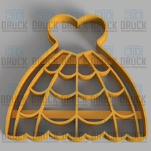 dress - cookie cutter home gown apparel woman biscuit lady old-fashioned 3d print model - Mito3D