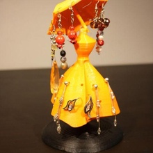 robe stand boucles d'oreilles supporter pendentif bijoux art parapluie 3d print model - Mito3D