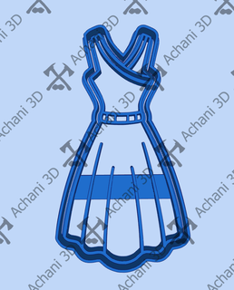 Kleid 3 cookie Cutter Dekoration Plätzchen Fondant 3d print model - Mito3D
