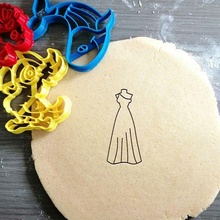 dress cookie cutter girls woman party baking dough shape kitchen bake cookies speculoos 3d print model - Mito3D