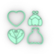 dress suit - valentine's day marriage bride groom love cookie cutter cutting cookies biscotti lovers personalized cutters 3d print model - Mito3D