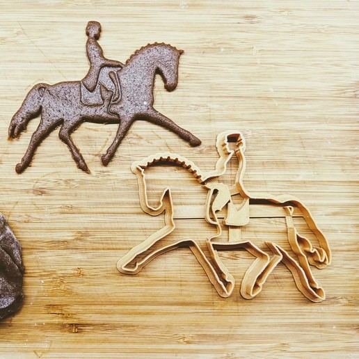 cavallo da dressage cookie cutter casa fondente della taglierina fondant animale in corsa furioso 3D print model - Mito3D