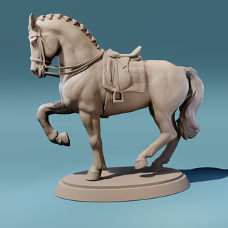 dressage horse piaffe Art animal with saddle equine 3d print model - Mito3D