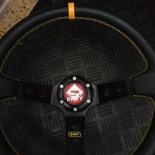 drift car steering wheel emblem simracing racing flyer games 3d print model - Mito3D