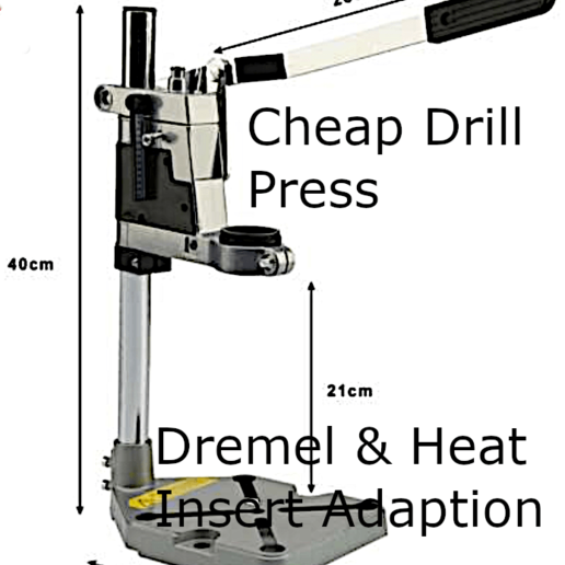 prensa de perfuração dremel adaptador ferramenta barato broca manual operação 3D print model - Mito3D