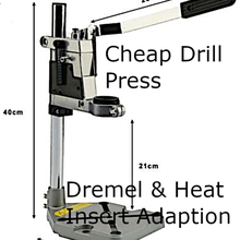 prensa de perfuração dremel adaptador ferramenta barato broca manual operação 3d print model - Mito3D