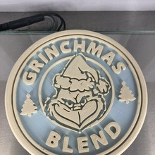drinkcoaster Grinchmas sottobicchiere sottobicchieri Grinch natale Natale sorride albero idealab 3d print model - Mito3D