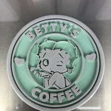 verre Starbucks 39 betty boop intello nerds geek geeks idiot Coaster Betty Boop 80's 70's 60's entreprise idealab 3d print model - Mito3D
