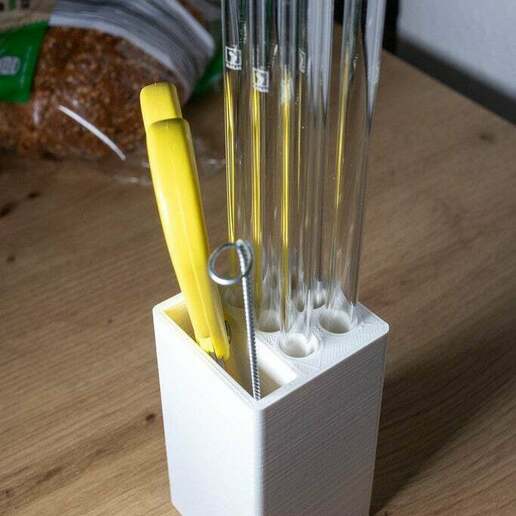 drinking straw holder glass kitchen kitchenware metal organization organizer kitchen_dining 3D print model - Mito3D