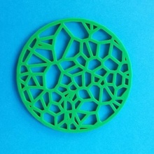 drinks coaster - circular voronoi home drink household 3d print model - Mito3D