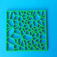 drinks coaster - square voronoi home drink household 3d print model - Mito3D