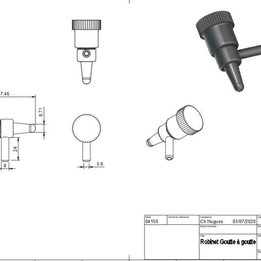 drip + dosing tap tool drop regulating valve watering 3D print model - Mito3D