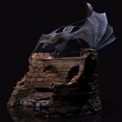 drogon - s7 version dragon houseofthedragon juegodetronos gameofthrones daenerys animal creature fantasy 3d keyshot 3d print model - Mito3D