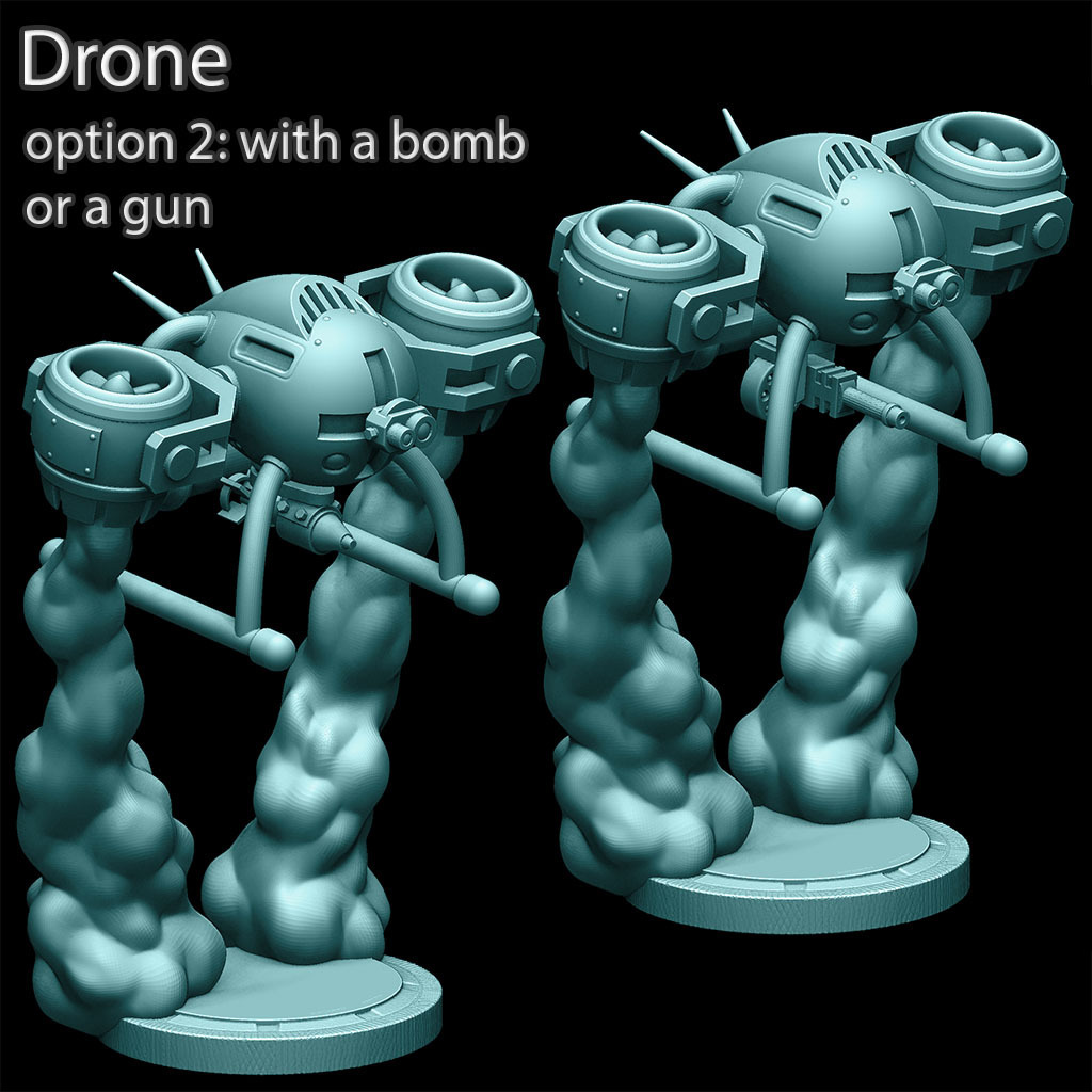 drone Jeu sci scifi miniatures 3D print model - Mito3D