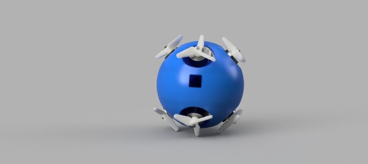 drone 15 centimetri sferico eliche estreme esterne 7 8 cm 3d modellini veicoli aeromobili giocattolo elicottero compagnia aerea aereo 3dprint Stampa stampabile ingegneria robot alberi 3d print model - Mito3D