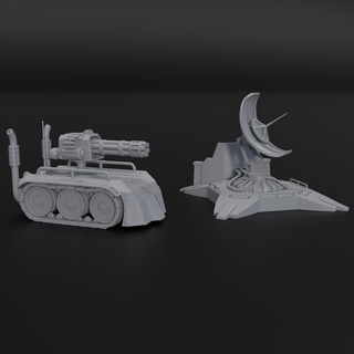 drone sentry gun satellite station terrain war games miniature defence scenery 3d print model - Mito3D