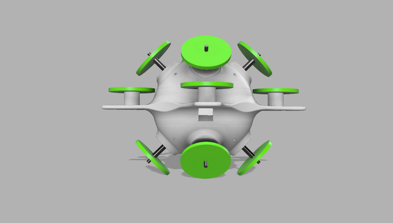 drone sferico 12 eliche 6 8 cm impermeabile 3d modellini veicoli aeromobili giocattolo elicottero compagnia aerea aereo 3dprint Stampa stampabile ingegneria robot alberi 3d print model - Mito3D