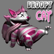 droopy cat - toy art lazzy collection kid 3d print model - Mito3D