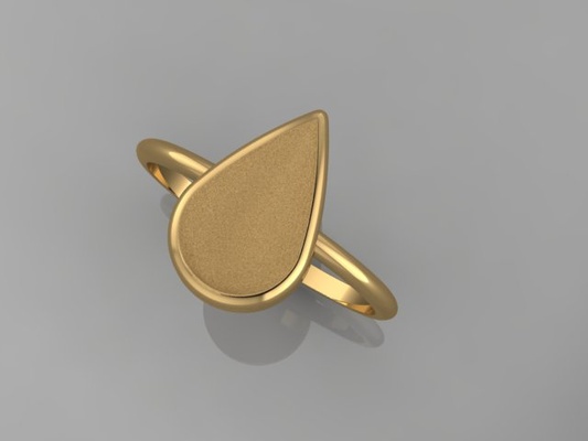 drop ring jewelry gold fashion luxury accessory 3d print model - Mito3D