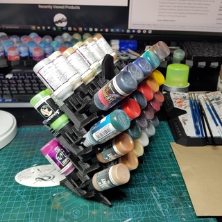 dropper bottle racks vallejo gsw scalecolor etc painting miniatures desktop paint rack 3d print model - Mito3D