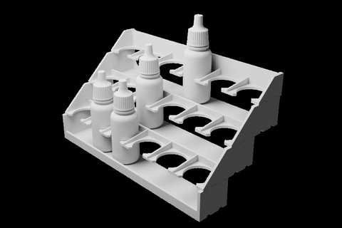 dropper bottle stacking shelf Art art tools 3d print model - Mito3D