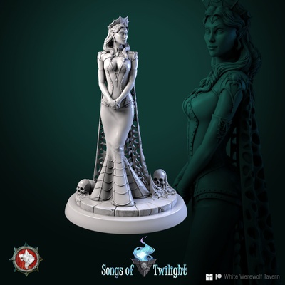 drow girl anneir 32mm 75mm pre-supported + dnd 5e stats block tabletop highquality toy game 3dminiature dndminiature creature monster presupported ttrpg rpg female 3d print model - Mito3D