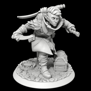 drow male rogue miniature medieval rpg d&d pathfinder fantasy dungeons dragons drow war game stl  3d print model - Mito3D