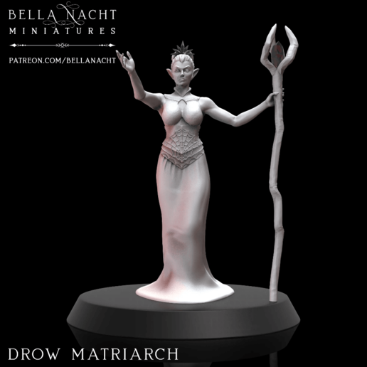 drow matriarch underdark priest priestess forgotten realms dnd tabletop sassy pinup sexy spider queen lolth 3D print model - Mito3D