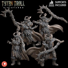 druid pack - pre-support game dnd miniature minis dungeons dragons 32mm tytantroll miniatures patreon dragonborn town guard 3d print model - Mito3D