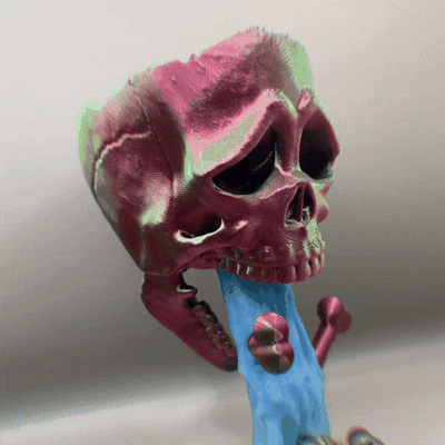 ivre crâne crânes dégueuler vomir os os bol drôle flottant halloween 3d print model - Mito3D