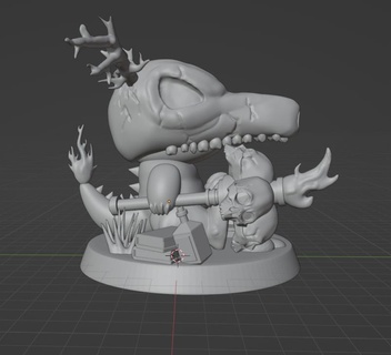 drunken mage skull dnd adnd tabletop wendigo tragosso cubone dragon drunk dungeons dragons base 3d print model - Mito3D